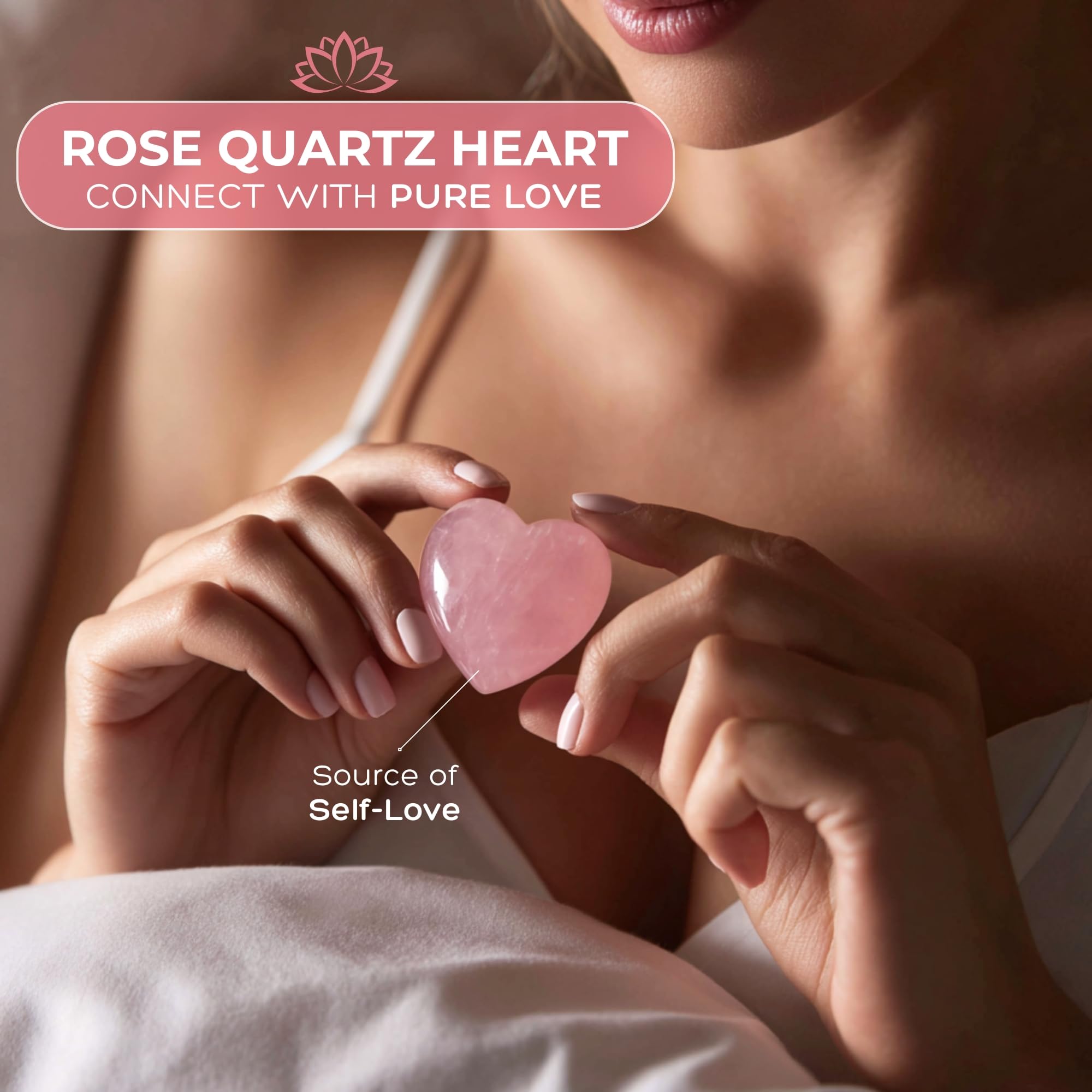 Anima Premium Rose Quartz Crystal Set for Love, Healing & Harmony – Authentic Madagascar Rose Quartz Heart Stone, Tower & Raw Crystal Presented in Elegant Wooden Gift Box – Responsibly Sourced