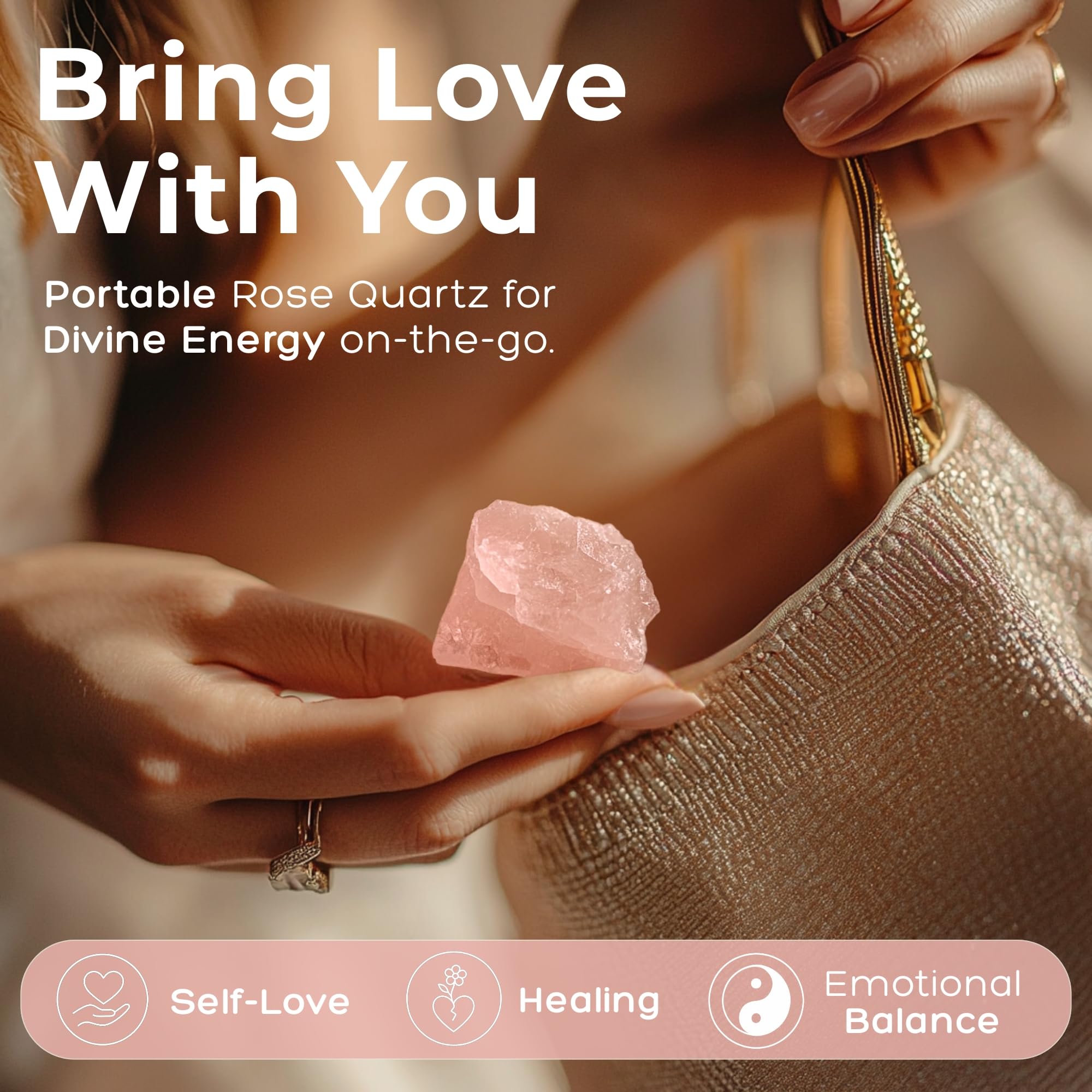 Anima Premium Rose Quartz Crystal Set for Love, Healing & Harmony – Authentic Madagascar Rose Quartz Heart Stone, Tower & Raw Crystal Presented in Elegant Wooden Gift Box – Responsibly Sourced