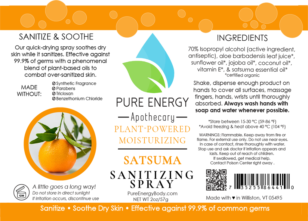 Hand Sanitizer Spray - 2 oz Travel Size (Satsuma)