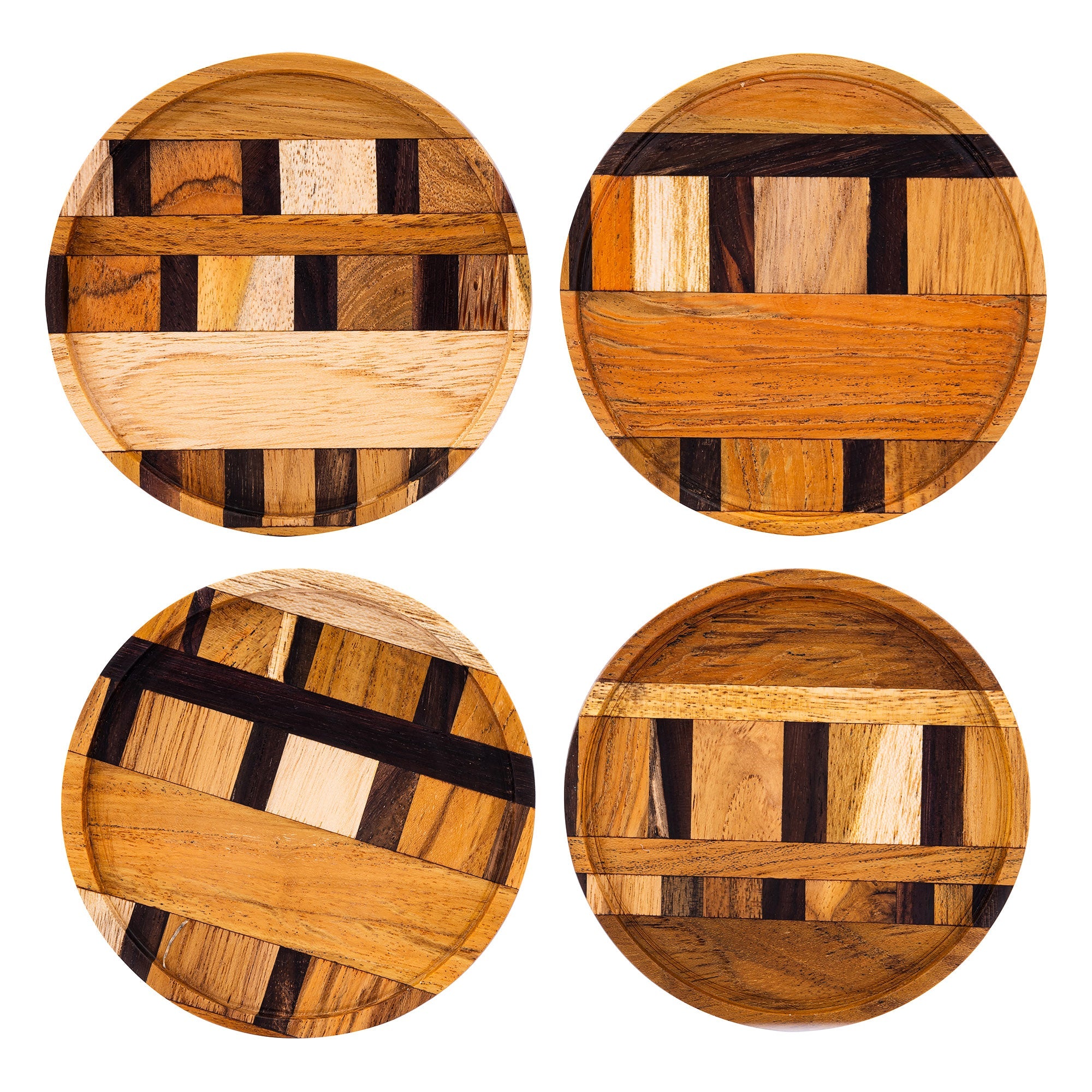 Unique Handmade End Grain Wooden Coasters (Set of 2 or 4)